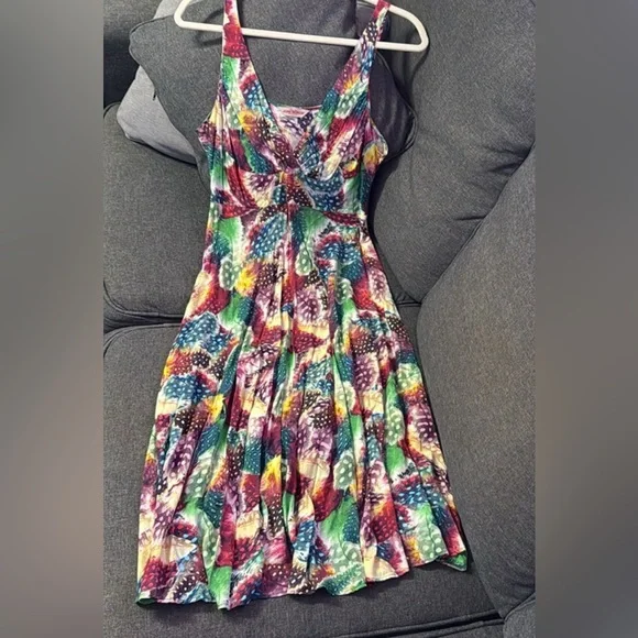 Jams World Knee Length Dress RN 40179 SHASTA Feather Print Size M - Picture 1 of 12